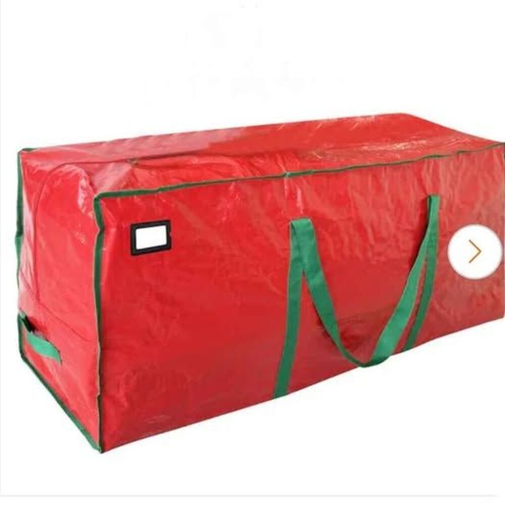 Christmas Tree Red Green Nylon Storage Bag 15x20x48in